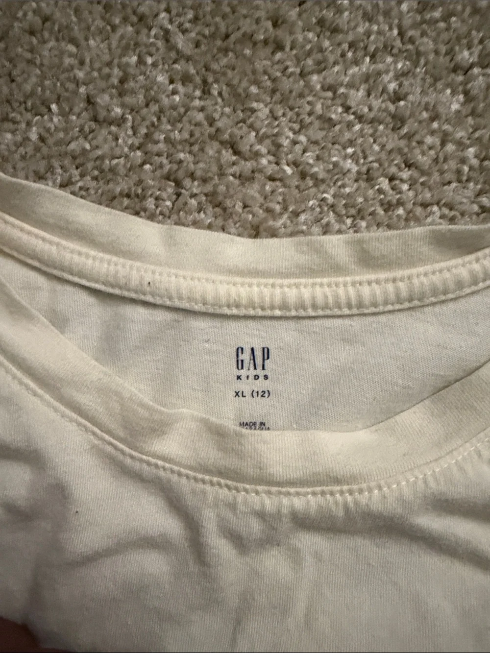Girls GAP Cream Long-Sleeve Tee with Red Heart Graphic